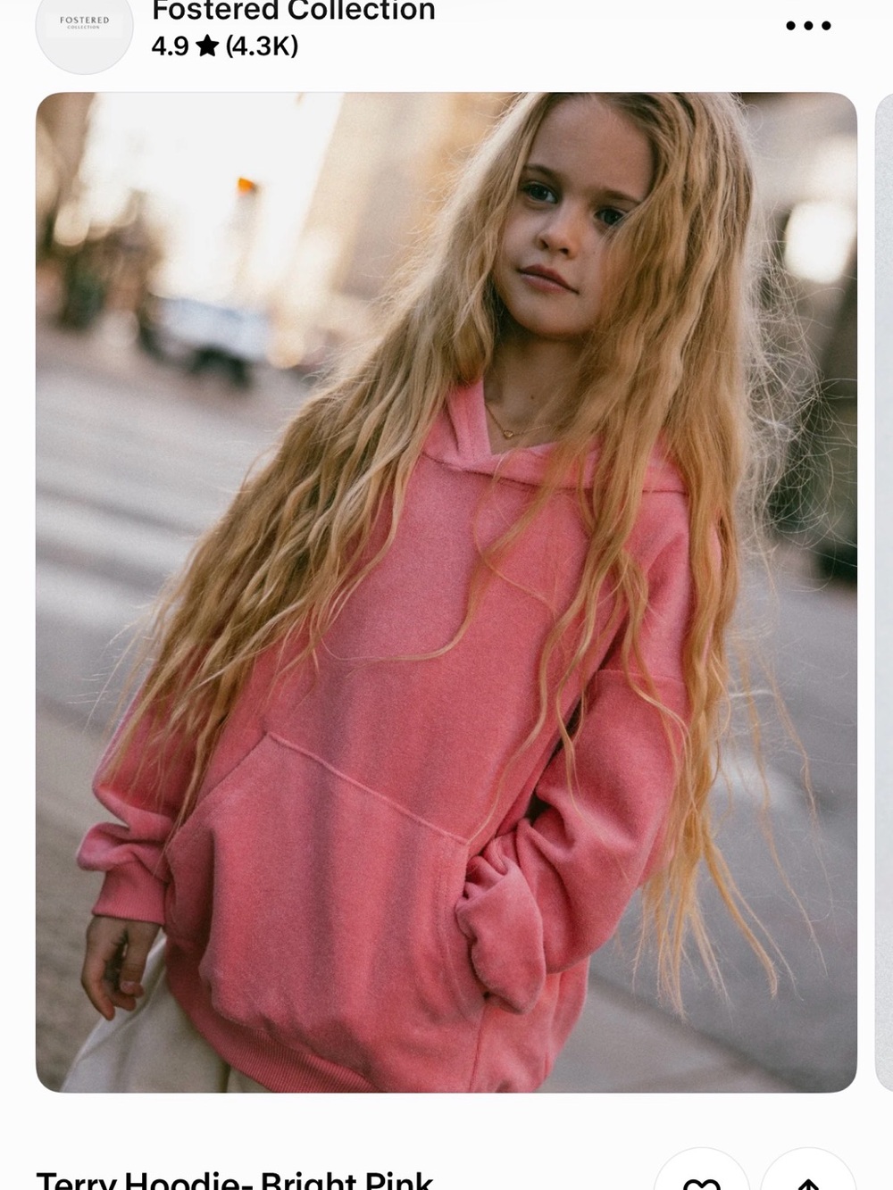 Fostered Collection Kids' Bright Pink Terry Hoodie